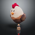 Cute Cartoon Chicken Shaped Playground Equipment With Red Comb White Face And Small Platform