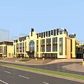 Modern Residential Buildings Complex With Well Planned Layout Green Spaces And Commercial Area