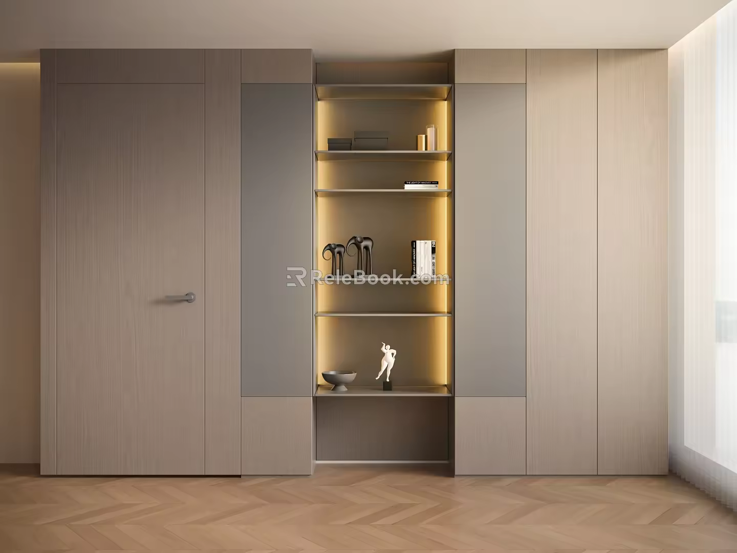 Bookcase Decorative Cabinet Wine Cabinet Display Cabinet Rectangular Overlay 3d model