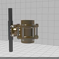Brass Piping Connector With Metal Bracket On White Tile Background Industrial Design