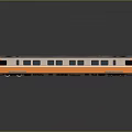 Gray and Orange Train Carriage With Multiple Windows And Smooth Surface Reflection