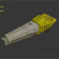Yellow Silver Sci Fi Weapon Featuring Mechanical Structure And Design Elements