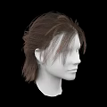 3D Human Head Model Side View With Realistic Brown Hair And Detailed Facial Organs