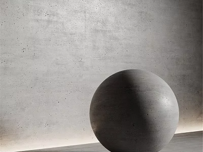 Modern Minimalist Concrete Sphere Decor With Smooth Surface And Textured Wall 3d model