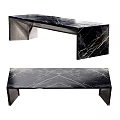 Modern Dining Table with Marble Top and Metal Legs Red Brown White Veins Pattern