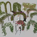 Wedding Arches Decorated With Greenery And Pink Purple White Flowers For Wedding Couple