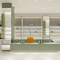 Modern Fashion Boutique Interior With Open Shelves Display Counter And Shoes Bags Decor