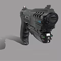 Black Modern Tactical Pistol With Ergonomic Grip And Tactical Attachments Design