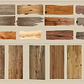Collection of Natural Stone and Wood Samples with Varied Textures and Colors