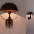 Modern Wall Lamp Design With Wooden Shade And Metal Frame Accents