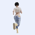 Woman In White Cropped Knit Top And Ripped Jeans With Yellow Boots Casual Style