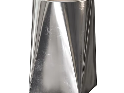 Polished Stainless Steel Modern Side Table With Angular Geometric Design 3d model