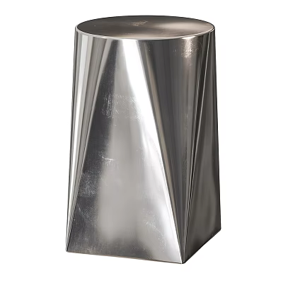 Polished Stainless Steel Modern Side Table With Angular Geometric Design 3d model