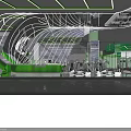 Modern Fitness Gym Interior Featuring Workout Equipment Green Reception And Stylish Lighting Design