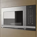 Modern Built in Microwave Oven In Wooden Kitchen Cabinet With Glass Door And Digital Control
