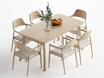 Log Style Dining Table and Chair model