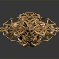 Reflective Golden Household Decor with Intricate Interwoven Lines and Hollow Irregular Geometric Structure