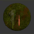 Realistic Red Fox Standing On Circular Platform With Green Grass Small Shrubs And Wooden Log