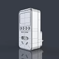 White Smart Socket With Digital Display Control Buttons And Power Outlet 3d model
