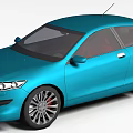 Stylish Blue Coupe Car With Red Interior Seats And Silver Alloy Wheels