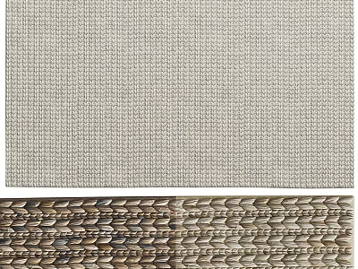 Light Gray Woven Square Rug With Textured Beige And Brown Pattern Design 3d model