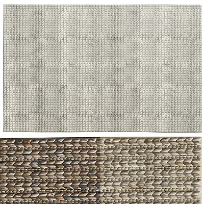 Light Gray Woven Square Rug With Textured Beige And Brown Pattern Design 3d model