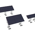 Solar Panels Installation With Metal Mounting Stands And Support Structures 3d model