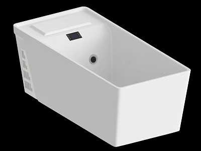 White Freestanding Bathtub Modern Design With Control Panel And Side Ventilation Grilles 3d model