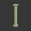 Classical White Marble Roman Column With Fluted Design And Pedestal Base