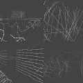 Various Fence Sketch Designs With Different Line Patterns And Structures 3d model