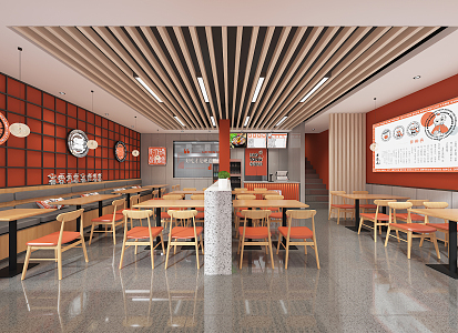 Modern Fast Food Restaurant 3d model