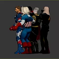 Game And Movie Characters Action Figure Collection Standing In Dynamic Poses With Colorful Costumes
