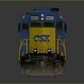 Blue CSX Locomotive Engine With Yellow Front Details And Number 4861