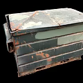 Vintage Green Metal Storage Box Equipment With Rustic Surface And Durable Structure 3d model
