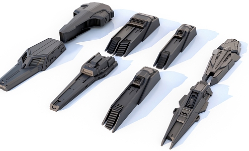 sci-fi mechanical parts hard surface combination 3d model