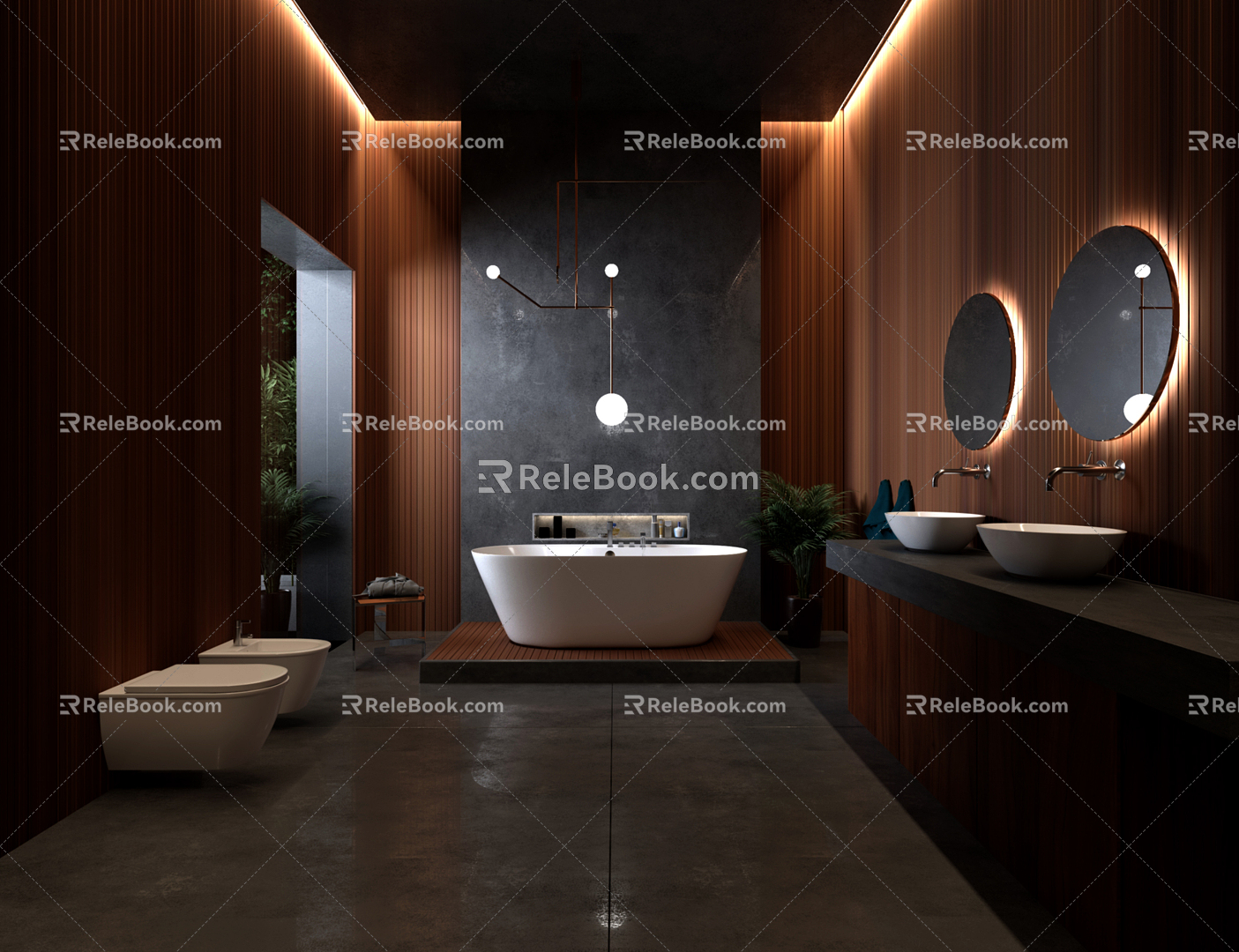 Modern toilet washroom 3d model