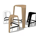 Modern Bar Stools In Different Colors And Stylish Designs For Kitchen 3d model