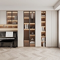 Bookcase Piano Decorative Cabinet Combination 3d model