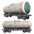 Rail Tanker Car With Cargo Tank Wheels Safety Ladder And Hazard Signs For Liquid Transportation