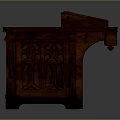 Rustic Wooden Cabinet With Detailed Carved Patterns And Traditional Design