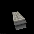 Tech Exhibition Hall Modern Bench With Diamond Pattern Cushion And Metal Frame