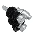 3D Rendering Of Mechanical Components With Gears And Shafts