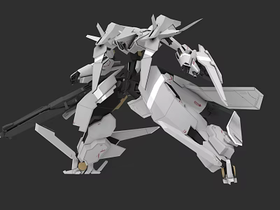 White Industrial Equipment Featuring Complex Mechanical Structure And Multifunctional Arm 3d model