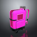 Pink Rolling Backpack With Mesh Design And Shoulder Straps For Daily Use