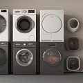 Modern Washing Machines With Various Styles Control Panels And Color Options