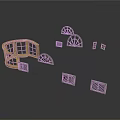 Golden Arched Architectural Windows With Multiple Various Shapes And Designs