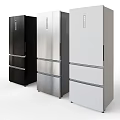 Modern Multi Door Kitchen Refrigerators in Black Silver and White Designs 3d model
