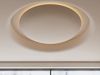 Modern Circular Ceiling Design With Illuminated Light Strip And Soft Glow 3d model