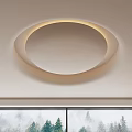 Modern Circular Ceiling Design With Illuminated Light Strip And Soft Glow 3d model