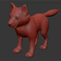 Cute Husky Puppy with Blue Eyes Fluffy Tan and White Fur Standing Pose 3D Render